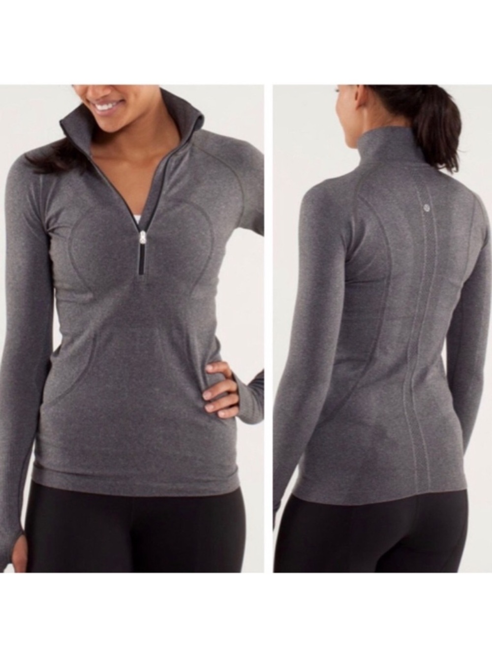 Lululemon Swiftly Tech Half Zip Women Size 8 Long Sleeve Top Stretch Running Gym